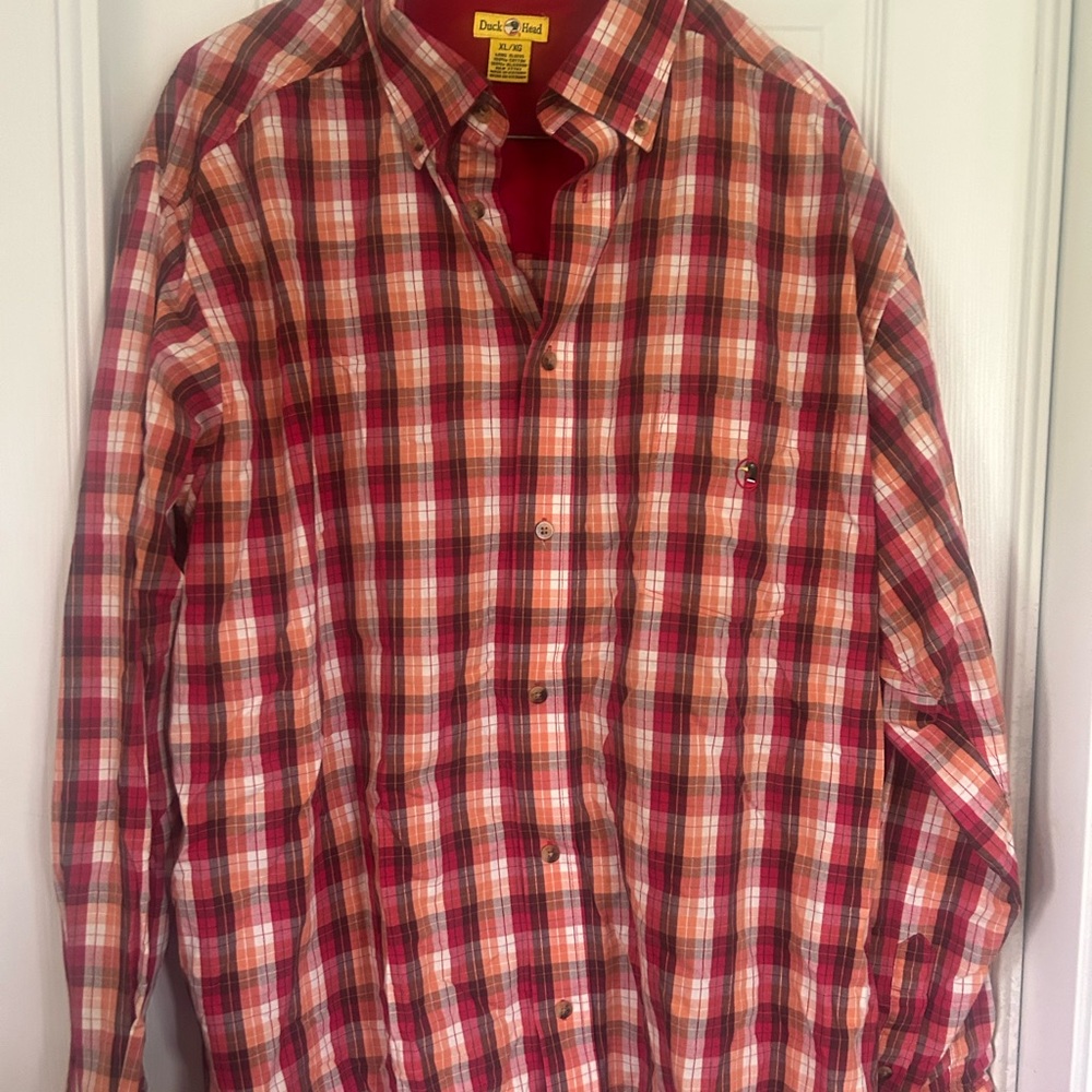 Duck Head Red Plaid Casual Button Down Shirt